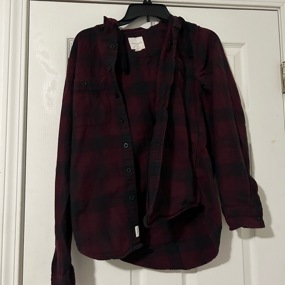 American Eagle Hooded Flannel
